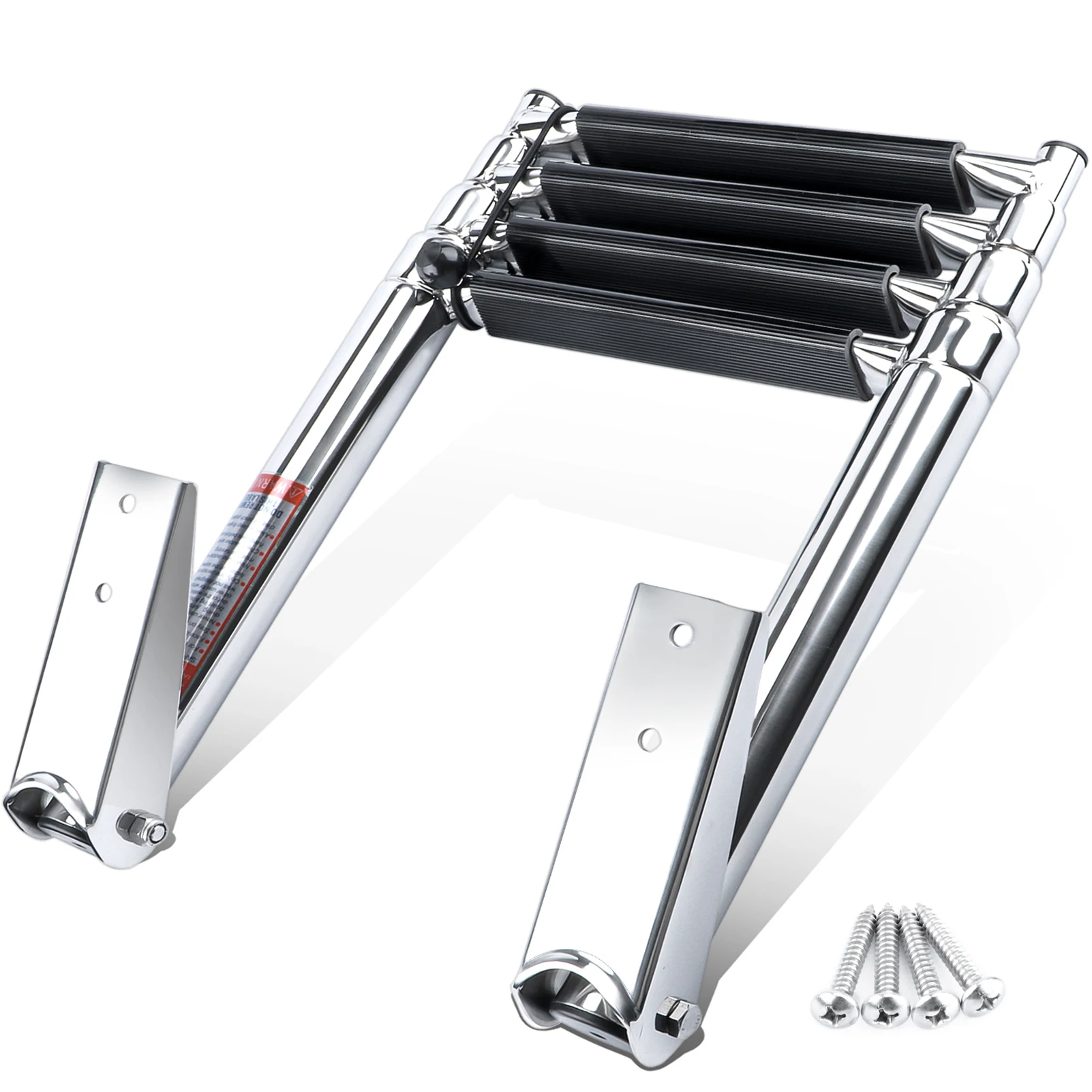 Stainless Steel Marine Ladder with Folding and Telescoping Features, Boat Accessories, 4 Step