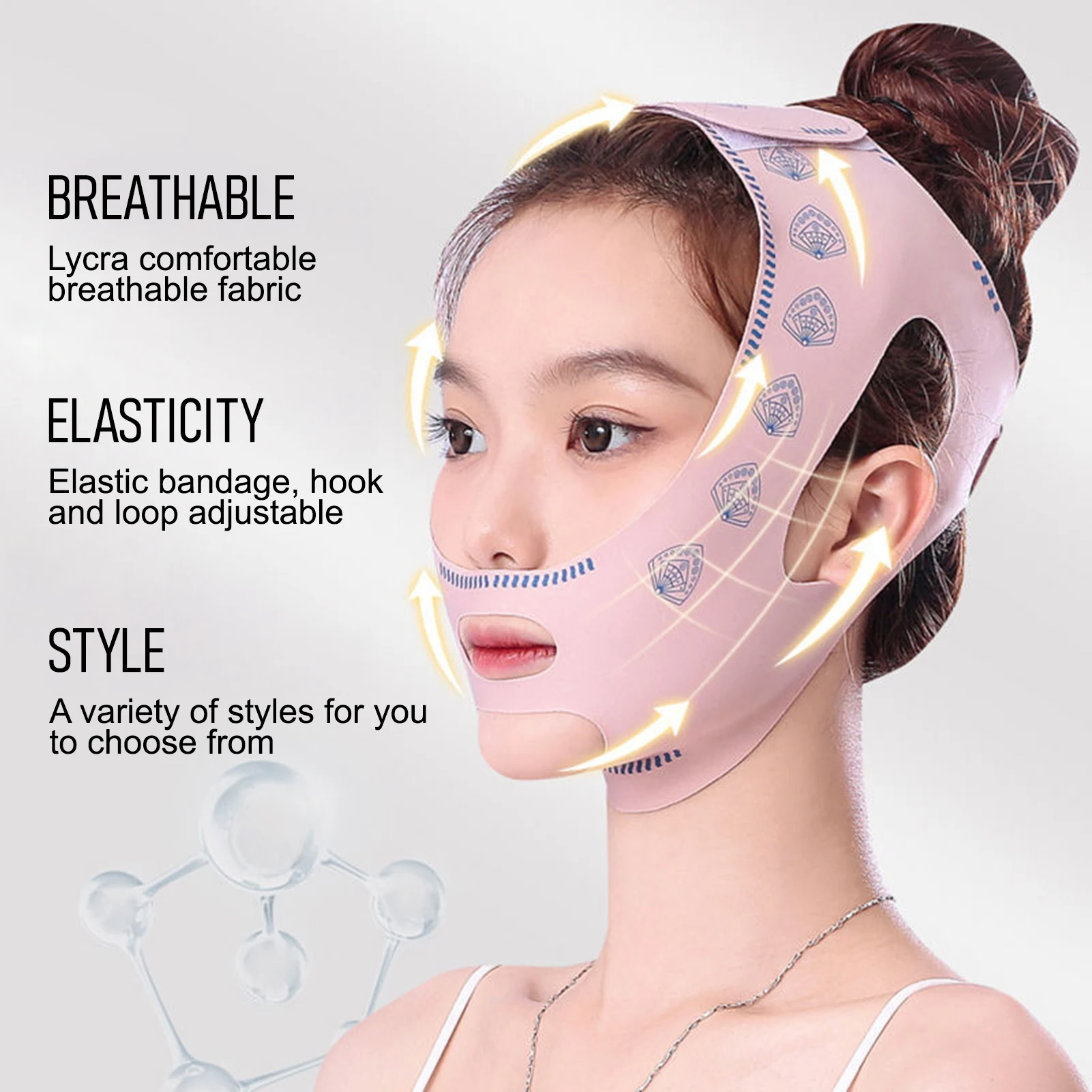 حزام رفع الوجه على شكل حرف V، حزام تنحيف الوجه المزدوج للذقن للاستخدام اليومي #3