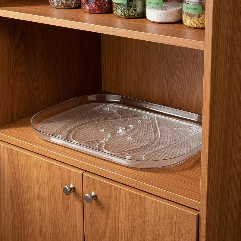1 Pc 360‑Degree Rotating Refrigerator Storage Turntable Tray For Kitchen Spice Jars Sundry Organizer