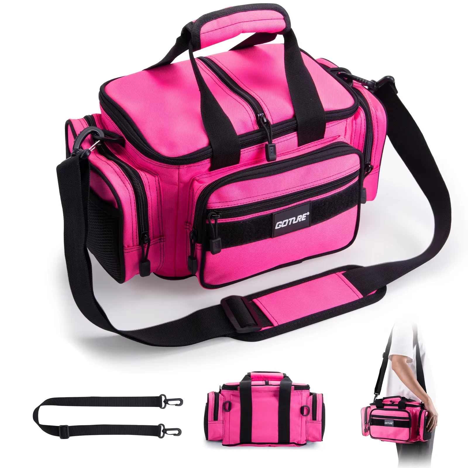 Goture Angelgerät Taschen 38*23*19 cm Schulter Tasche Hohe Kapazität 600D Oxford Tuch Outdoor Radfahren Rucksack Camping picknick Tasche 9