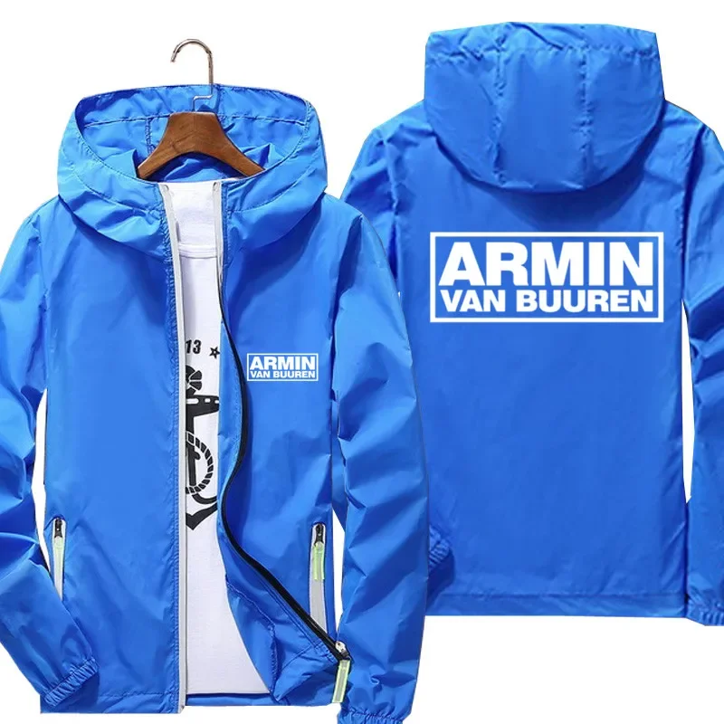 Armin Van Buuren Men Windbreaker Pilot Thin Reflective Jacket Coat Bomber Flight Jackets Hooded Zipper Fashion Unisex Clothing