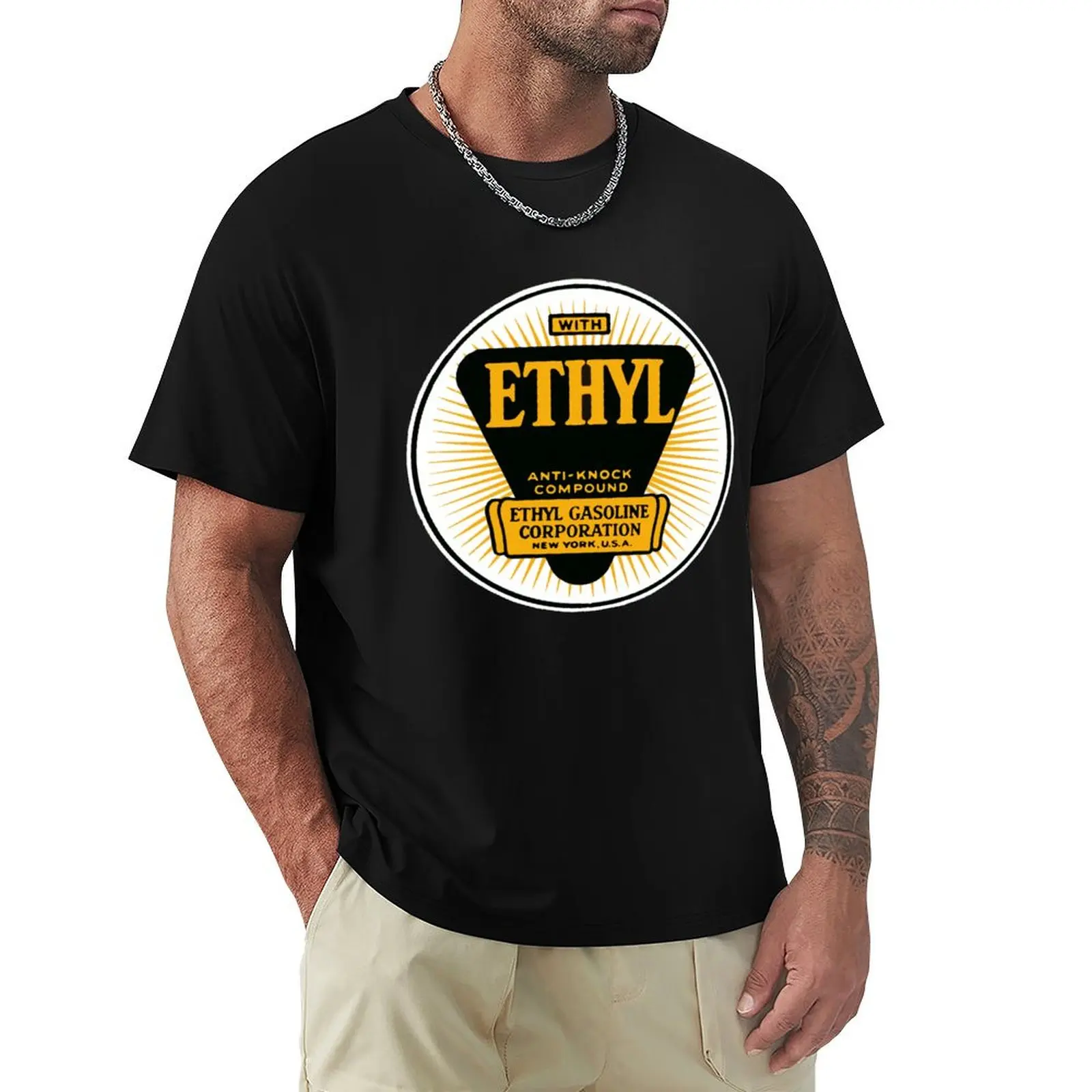 

Ethyl Antique Sign T-Shirt customs design your own Short sleeve tee customizeds mens t shirts pack