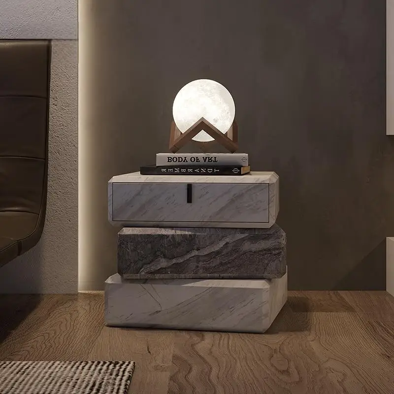 Customizable Creative Modern Luxury Italian Minimalist Nightstand Small Bedroom Furniture Design Side Table For Bedroom