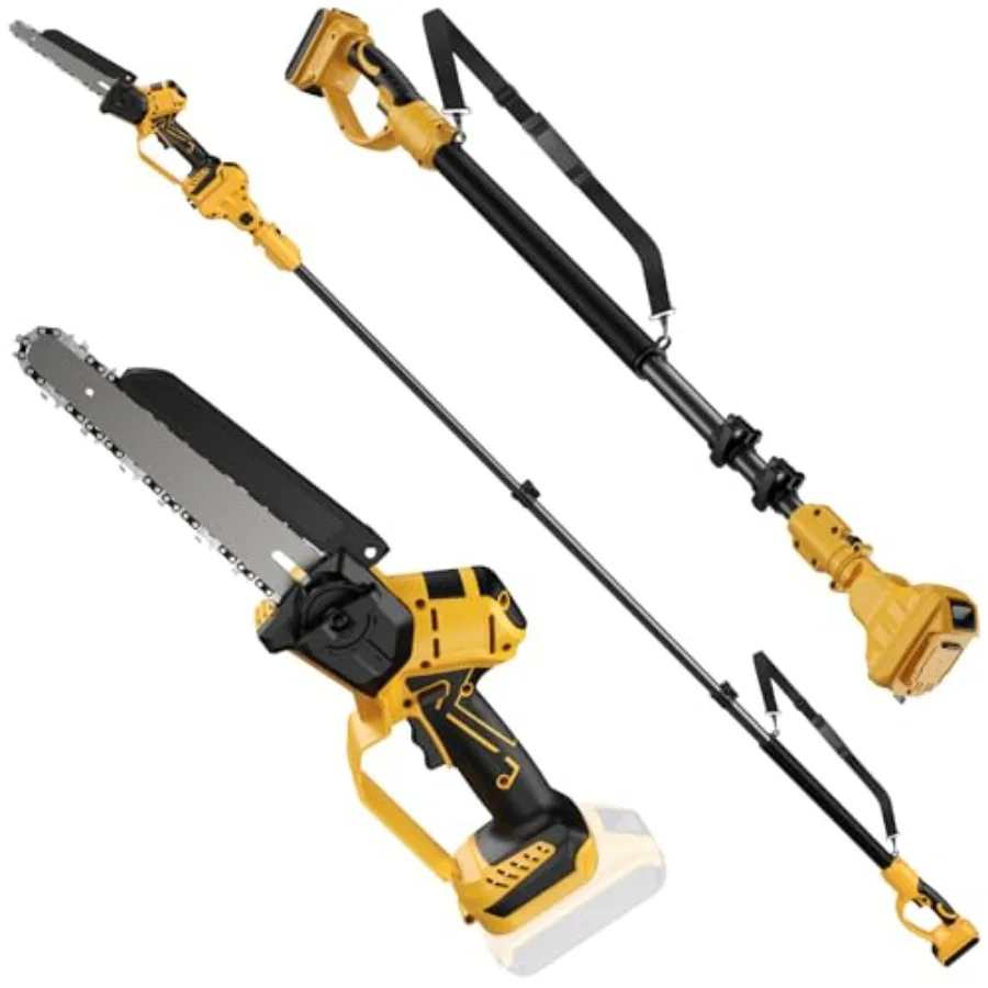 2-in-1 kabellose 8-Zoll-Stangensäge, Mini-Kettensäge, kompatibel mit 20 V max. Batterien nicht im Lieferumfang enthalten, elektrische Stangensägen für Baumschneidemaschinen