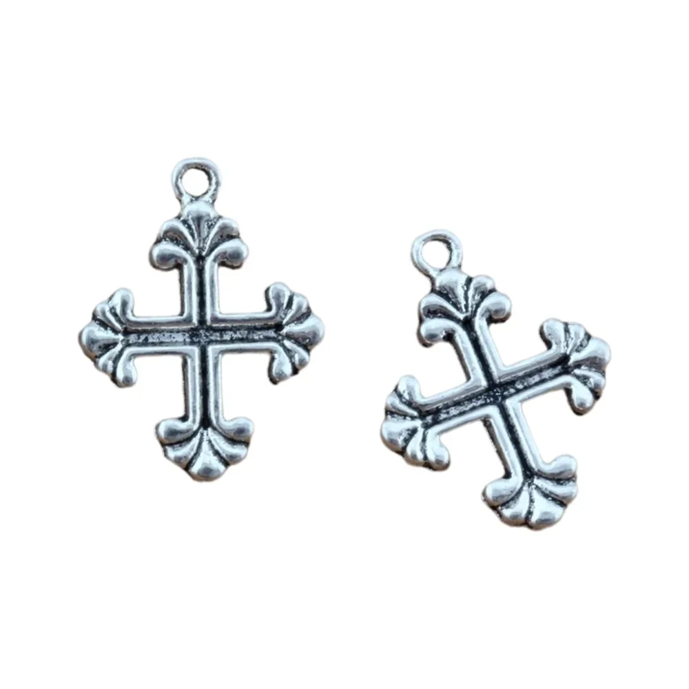 Vintage Crucifix Cross Charms Pendants 100Pcs 15x20mm Alloy Fashion Jewelry DIY Fit Bracelets Necklace Earrings