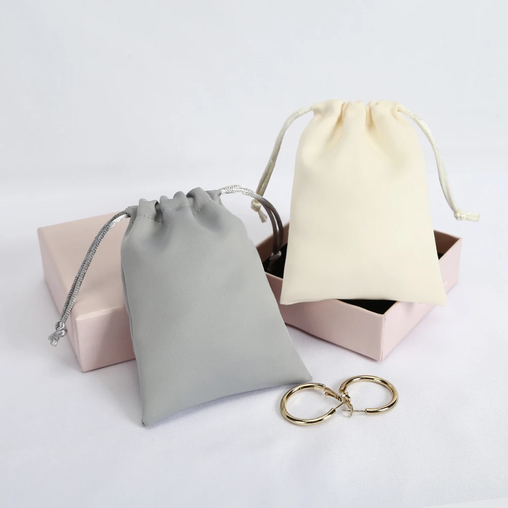 Custom Logo Silk Satin Jewelry Small Gift bags 8x10cm Drawstring Mini Packaging Pouch Wedding Favors For Guests Candy Goodie Bag