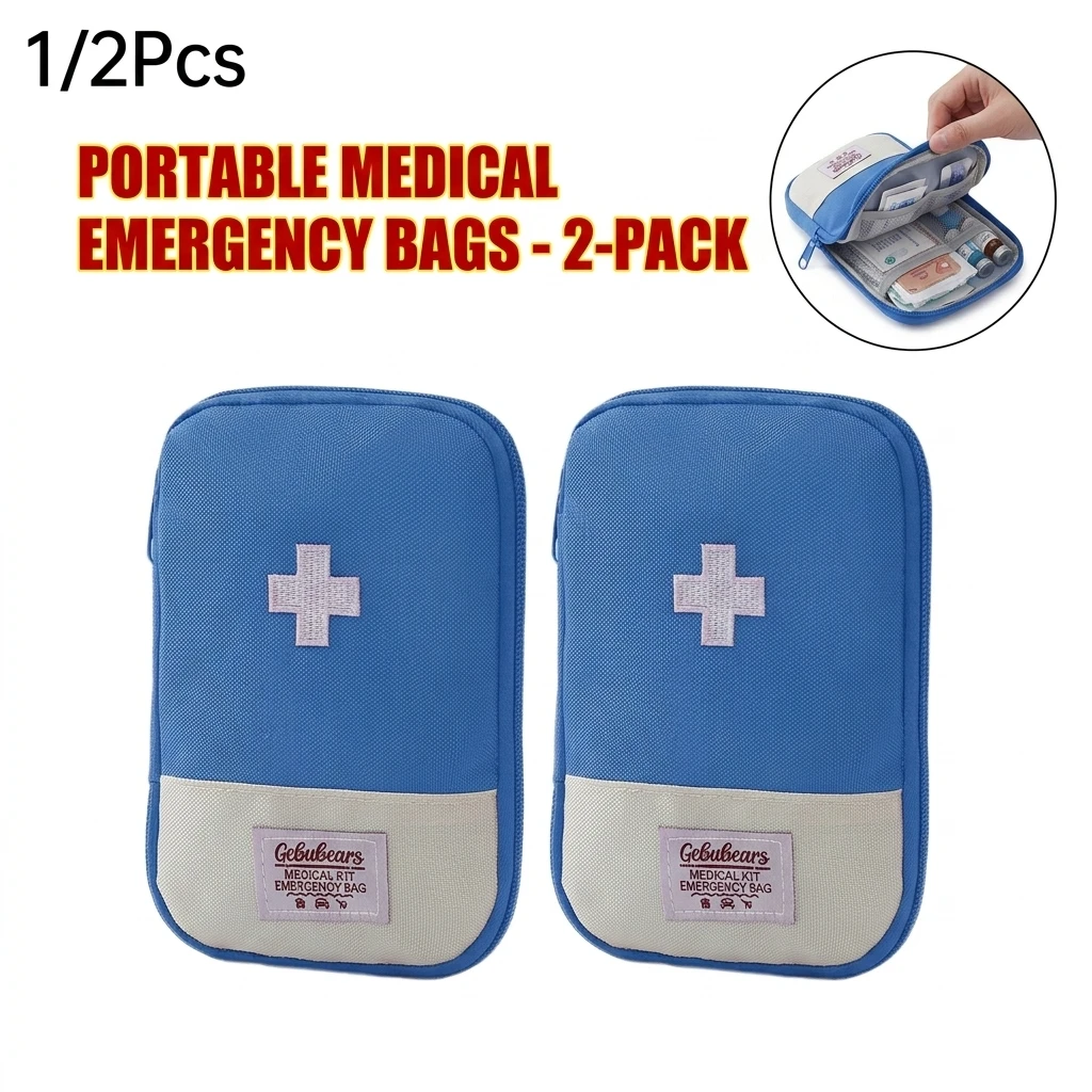 Portable Medicine Pouch First Aid Kit Business Trips Travel Outdoor Hiking Camping First Aid Kit Small Personal Home Storage Bag
