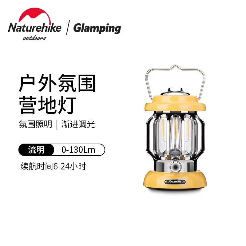 

Naturehike-Outdoor Camp Atmosphere Light, Portable Camping Campsite Lamp, Hanging Light, Charging Tent Light, NH21ZM008