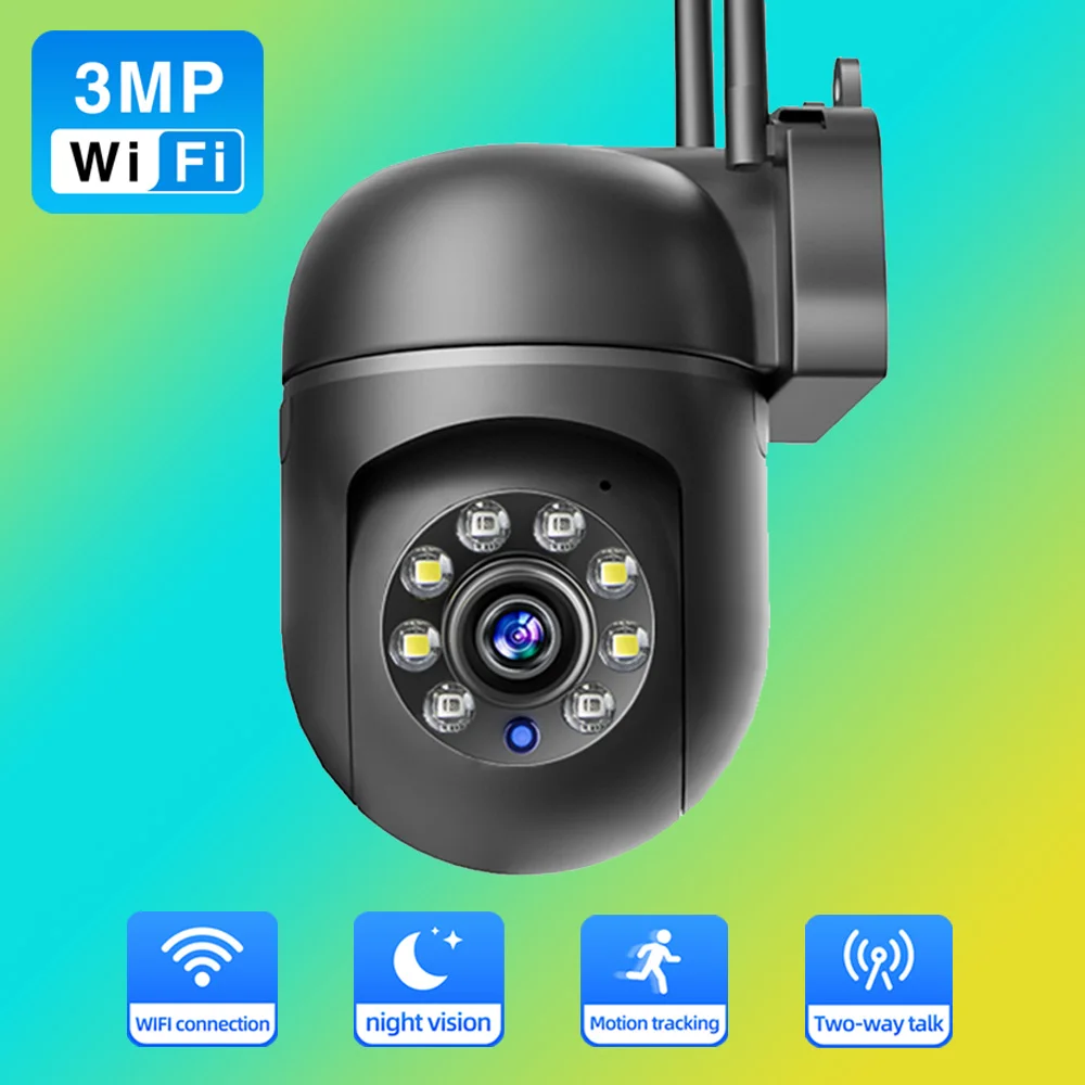 

3MP IP Camera Smart Outdoor Home Security Protection Auto Tracking Human Detection Wifi Camera CCTV Surveillance Cameras