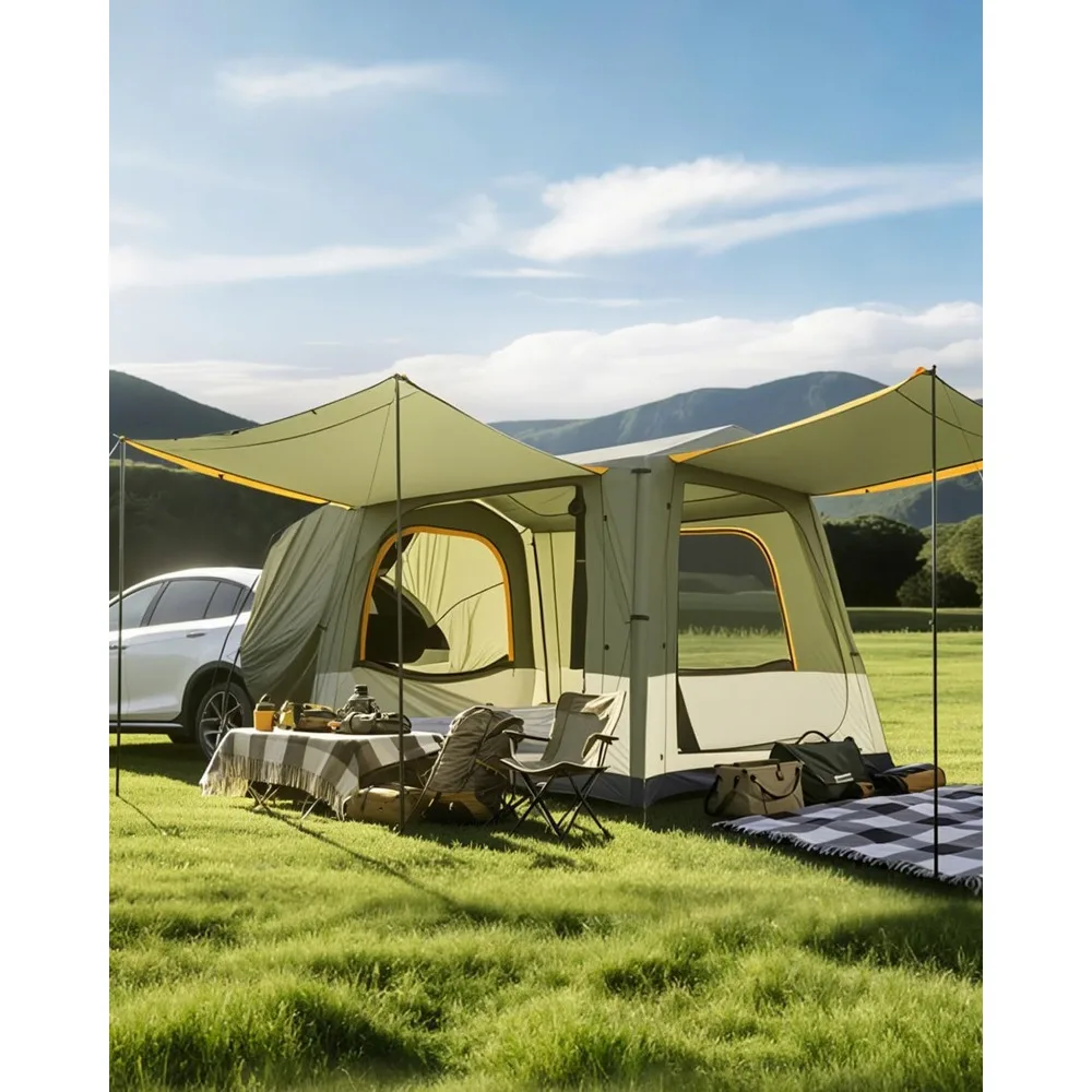 

Inflatable SUV Tents for Camping, Pop Up Car Tent, Large SUV Tent Attachment for Camping, 2 in 1 Inflatable Tents Attach to Back