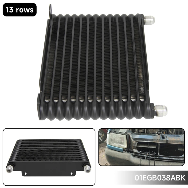 32MM 8AN 13 Row Aluminum Engine Transmission Oil Cooler 226MM Racing Cooler  Black