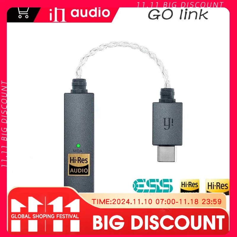 iFi GO link Portable USB Balanced DAC Headphone Amplifier Dongle Dynamic Range Enhancement Total Harmonic Distortion Decoder