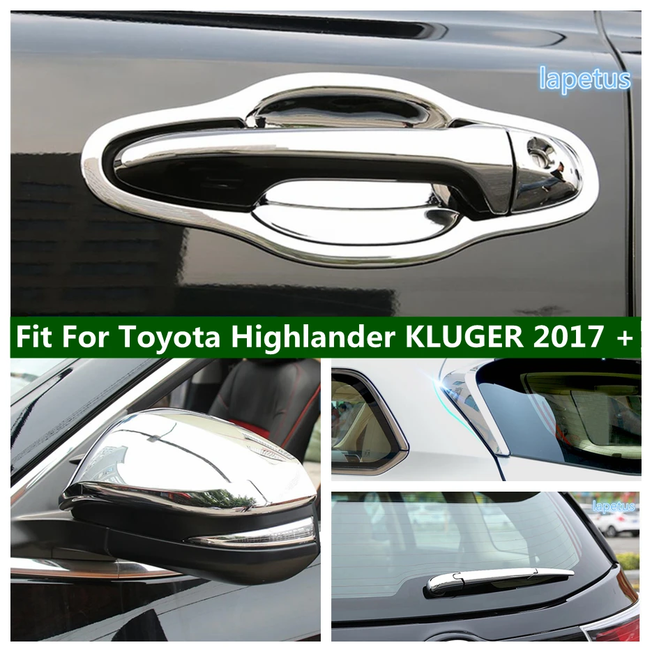 

Rear Window Triangle Wing Sequins & Rain Wiper / Rearview Mirror / Handle Cover Trim For Toyota Highlander KLUGER 2017 - 2019