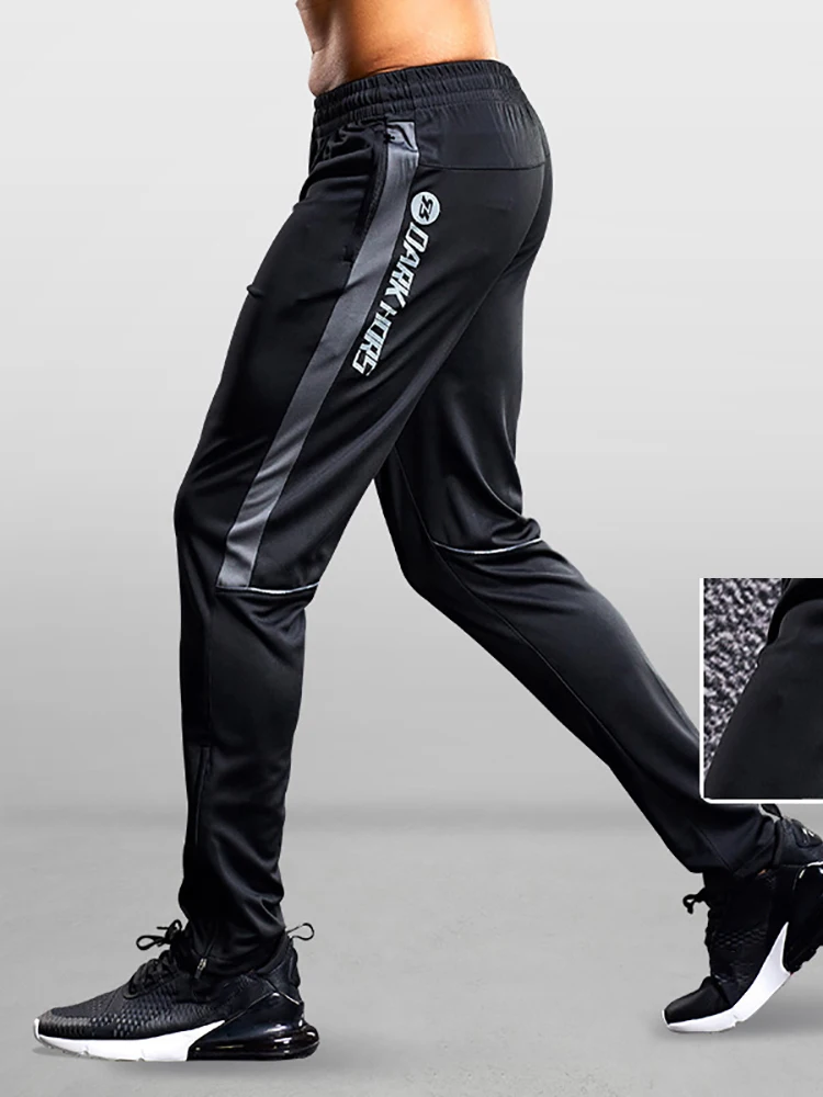 Pantalons de Sport pour hommes pantalons de course avec poches zippées entraînement de Football pantalons de Sport de Jogging Fitness Leggings de Football pantalons de survêtement