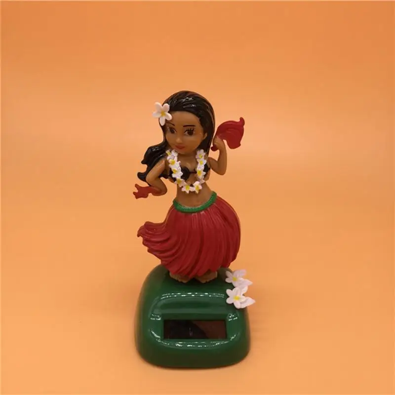 Decoración Solar para coche, juguete de chica hawaiana con cabeza agitadora, salpicadero automático, baile oscilante, Interior de coche
