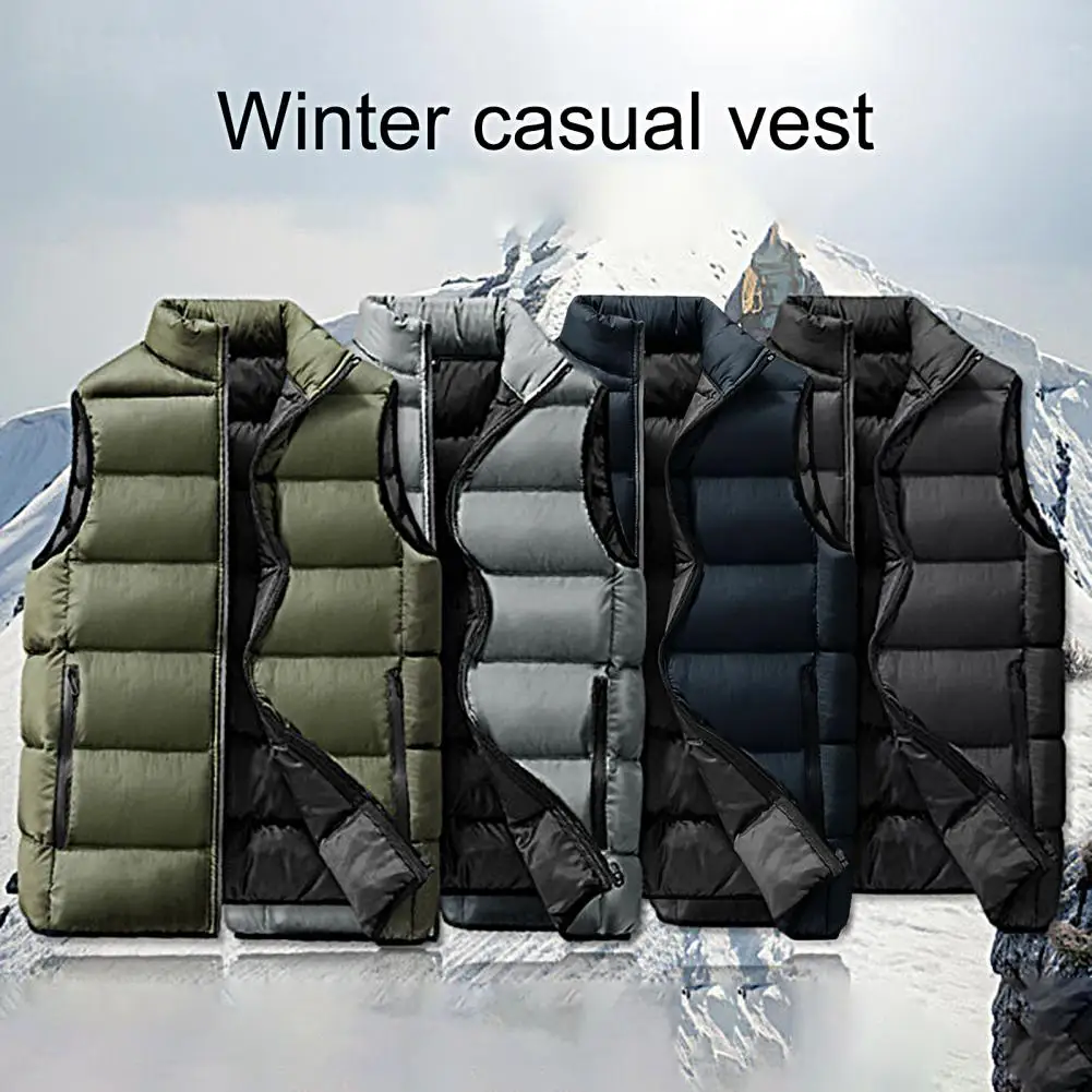 Chic Winter Vest Coat Casual Winter Vest Padded Cardigan Large Size Winter Vest Coat Warm