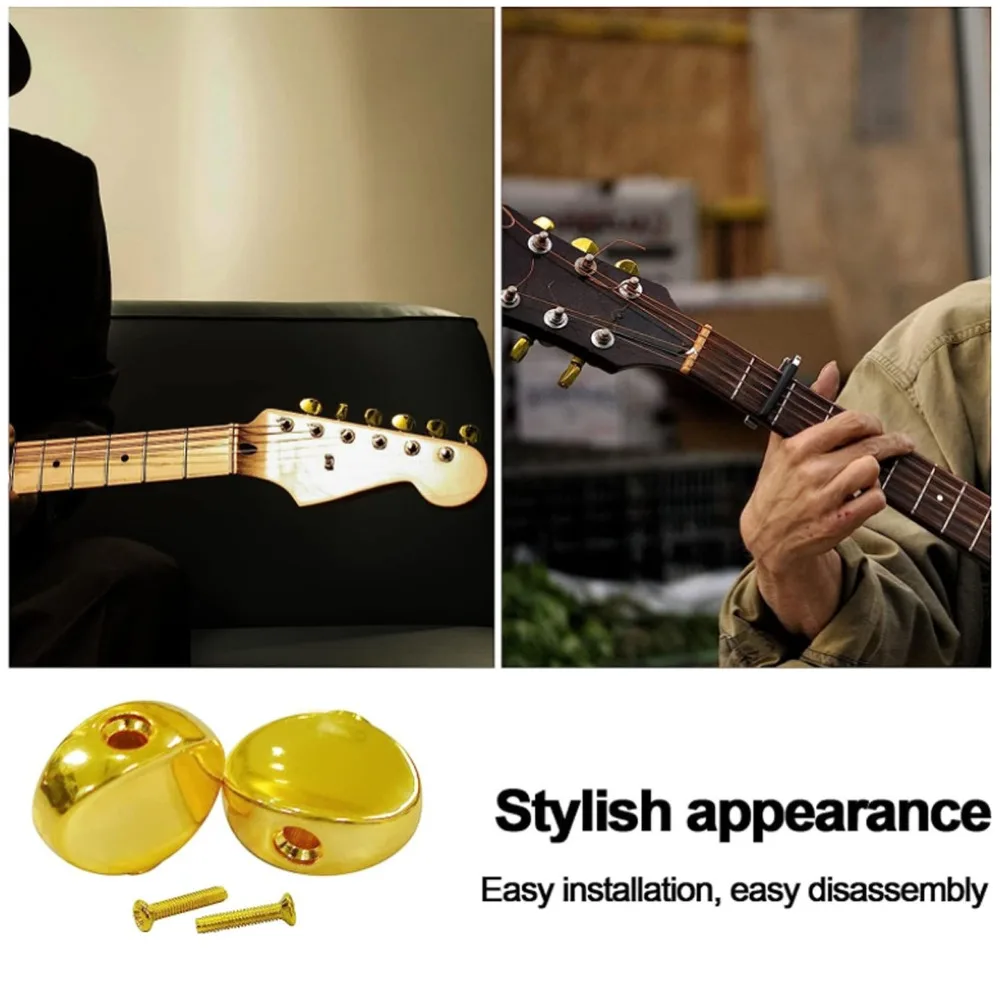 6PCS Durable Metal Guitar Tuning Peg Golden/Black Big Semicircle Guitar Tuning Key Guitar Accessories Guitar