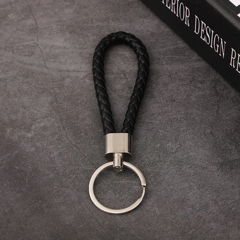 YIKAZE Hand-Woven keychain Multicolor Handmade Braided Leather Cord Keyring inside out car accessories Party Gift Rope Key Chain