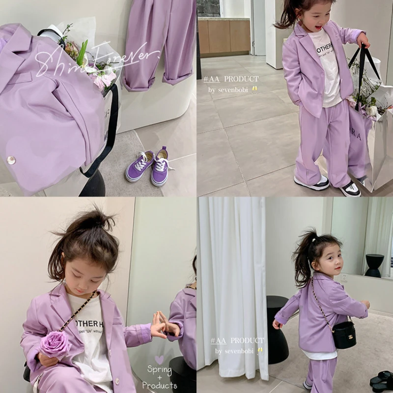 Girls Clothes Set 2023 Autumn Spring Coat+Pants Korean New Fashion Children Clothing Suits Toddler Girl Outerwear Sets 2Pcs 2-7Y