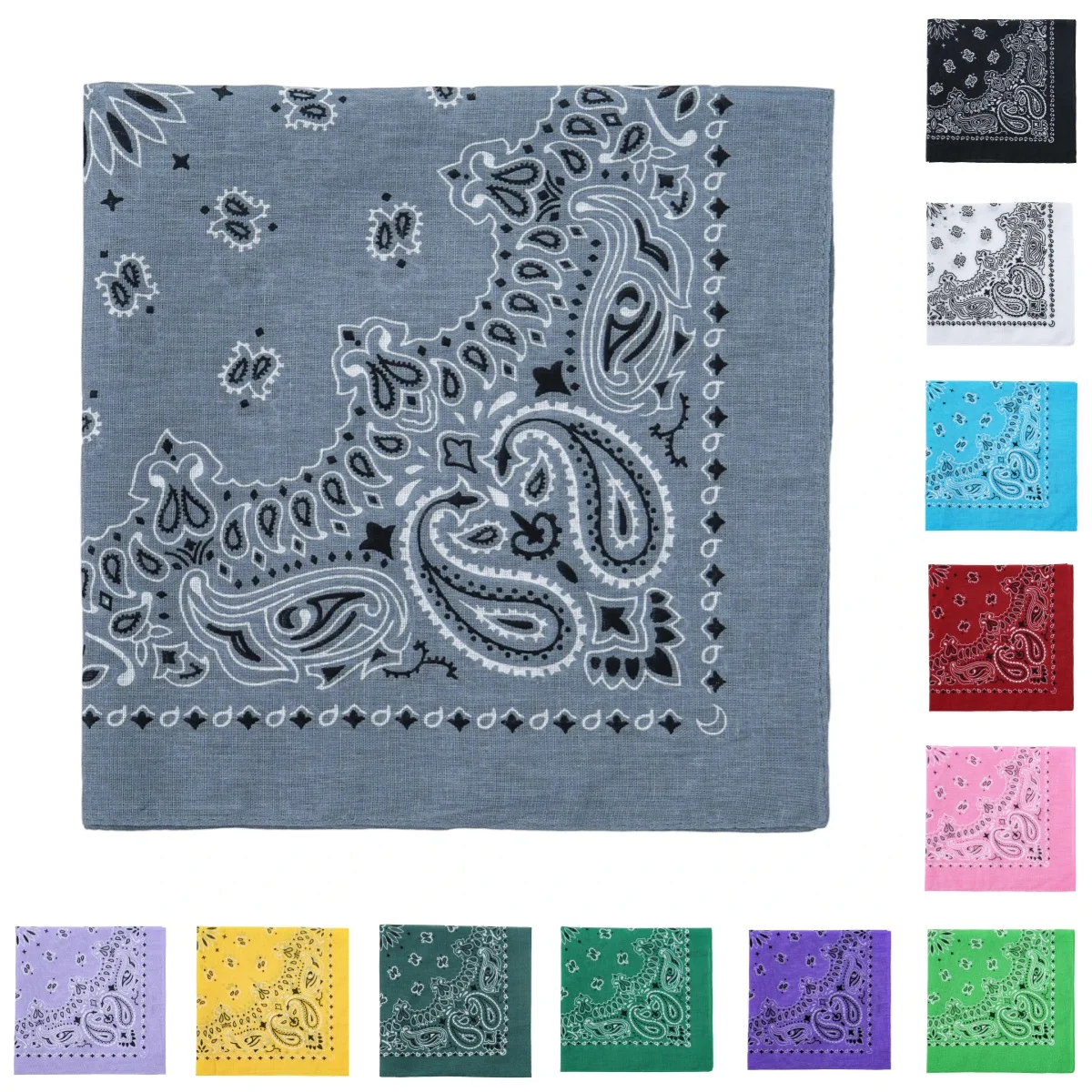 

2026 New Fashion Print Paisley Cotton Square Scarf Men Hip-hop Headband Women Hair Band Bandana Motorcycle