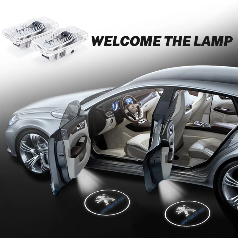 Peugeot Led HD logotipo de puerta de coche lámparas de proyector de luz de bienvenida para Peugeot 208 308 206 307 207 3008 407 508 2008 5008 301 406 408
