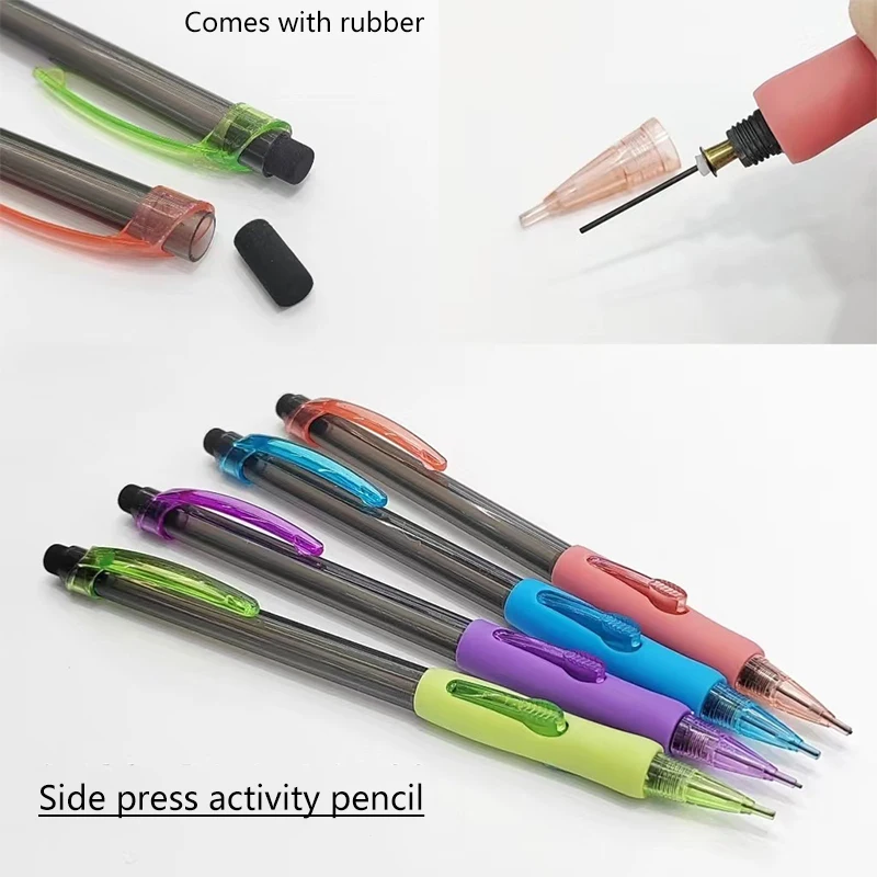 17/set 0.5-0.7mm automatic pencil side press pencil set, used for drawing, sketching, writing, office stationery supplies