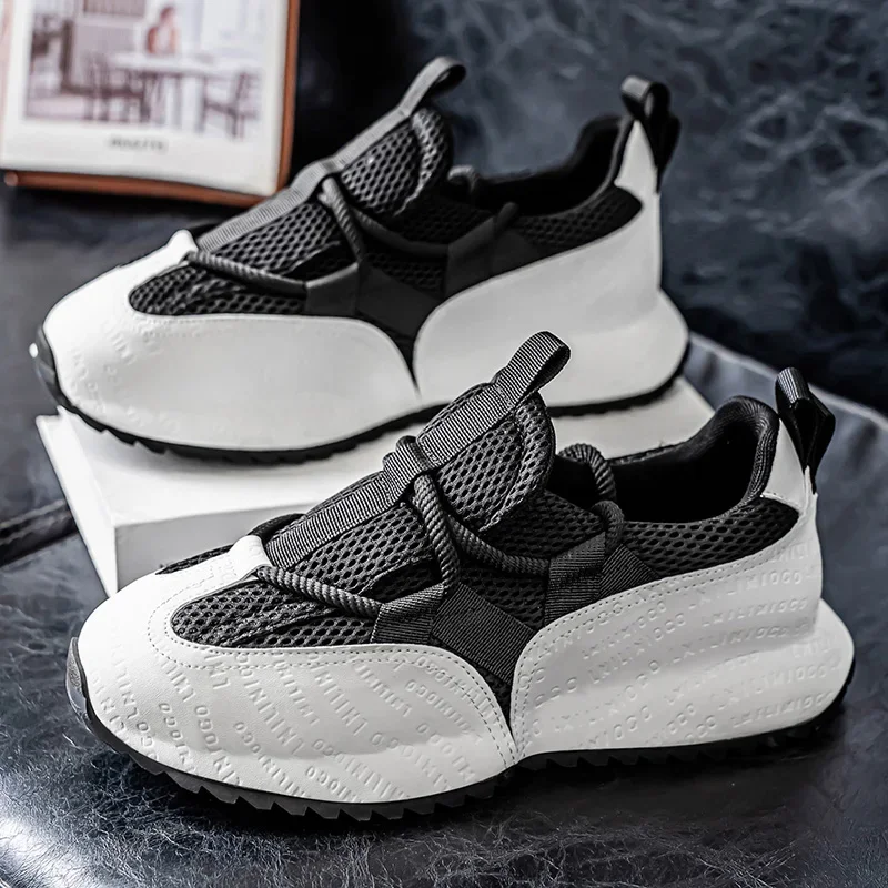 피파트부 남성용 청키 스니커즈 디자이너 커버 바닥 패션 편안한 캐주얼 신발 통기성 키높이 신발