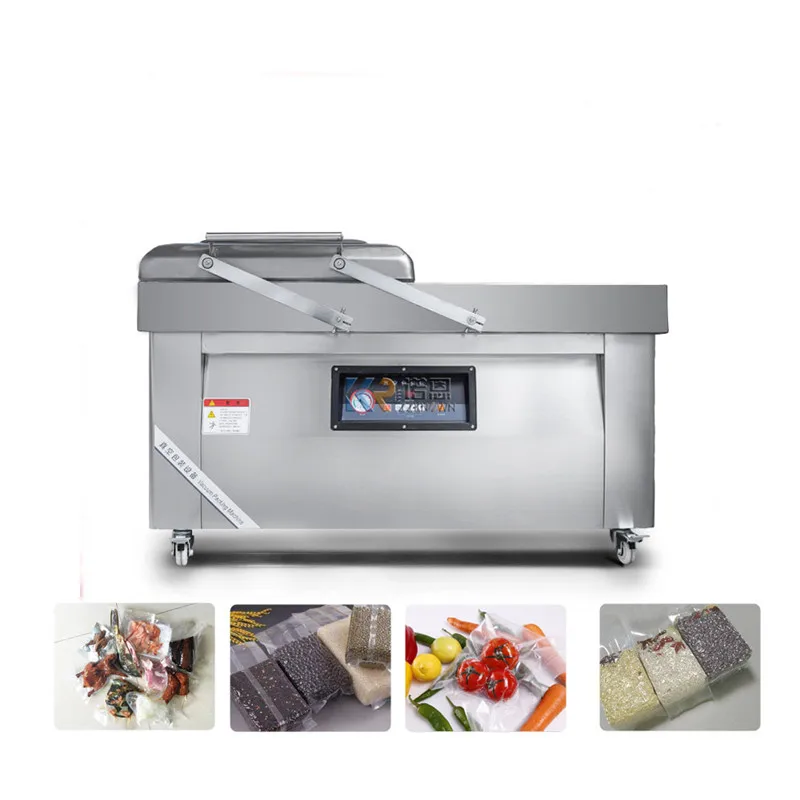 

Industrial Vacuum Packaging Coffee Double Chamber Food Tray Sealer Fruits Rice Packing Machine Food Plastic Bag