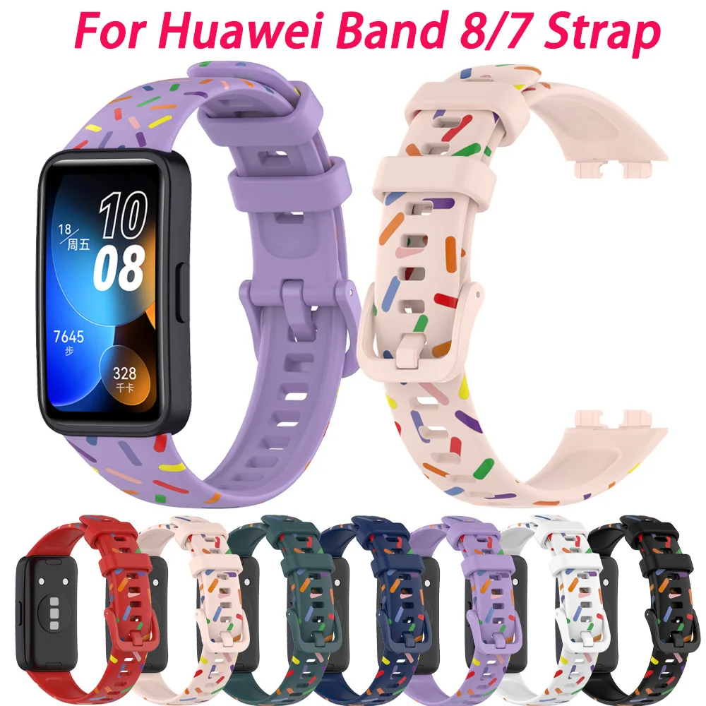 Silicone Watchband For Huawei Band 8 Strap SmartWatch Wristband For Huawei Band 7 Bracelet Sport Replacement Correa Accessories