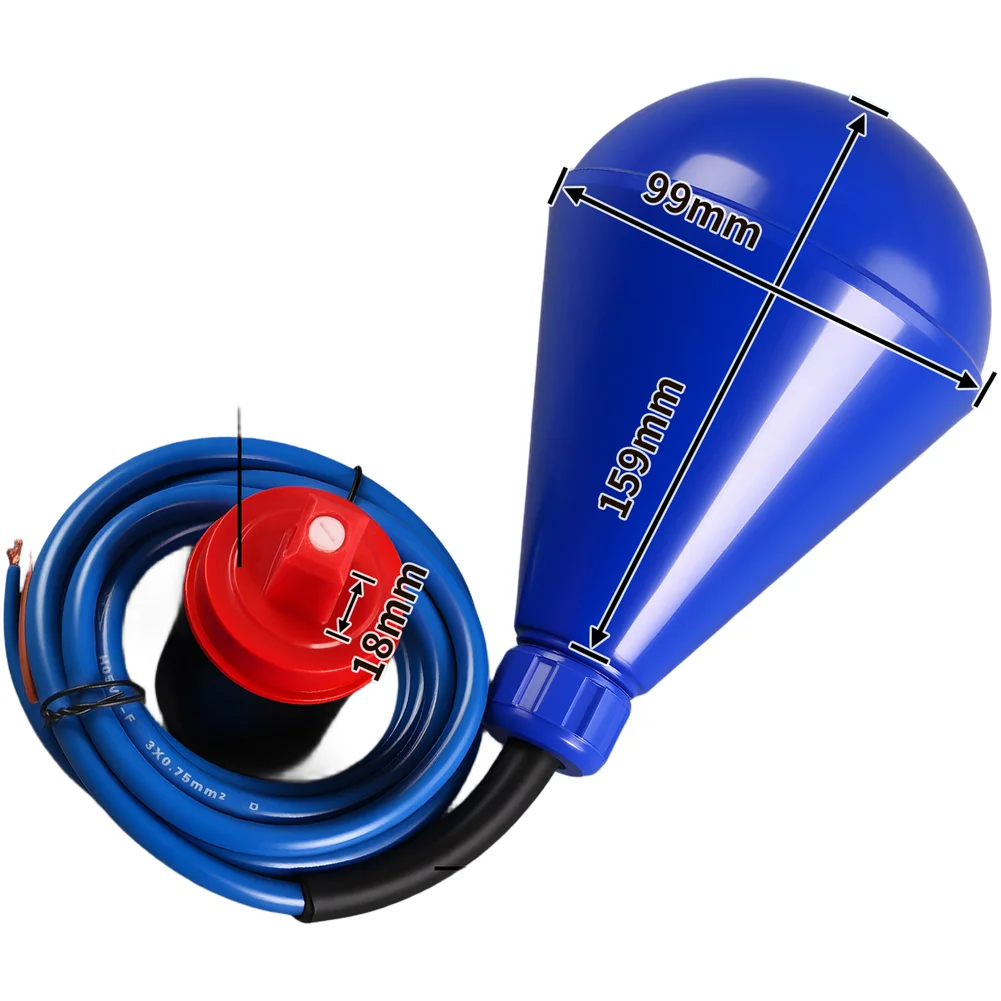 Water Level Float Switch Compatible with 500W Load for Storage Tanks Pools and Drainage Applications with Sealed Housing
