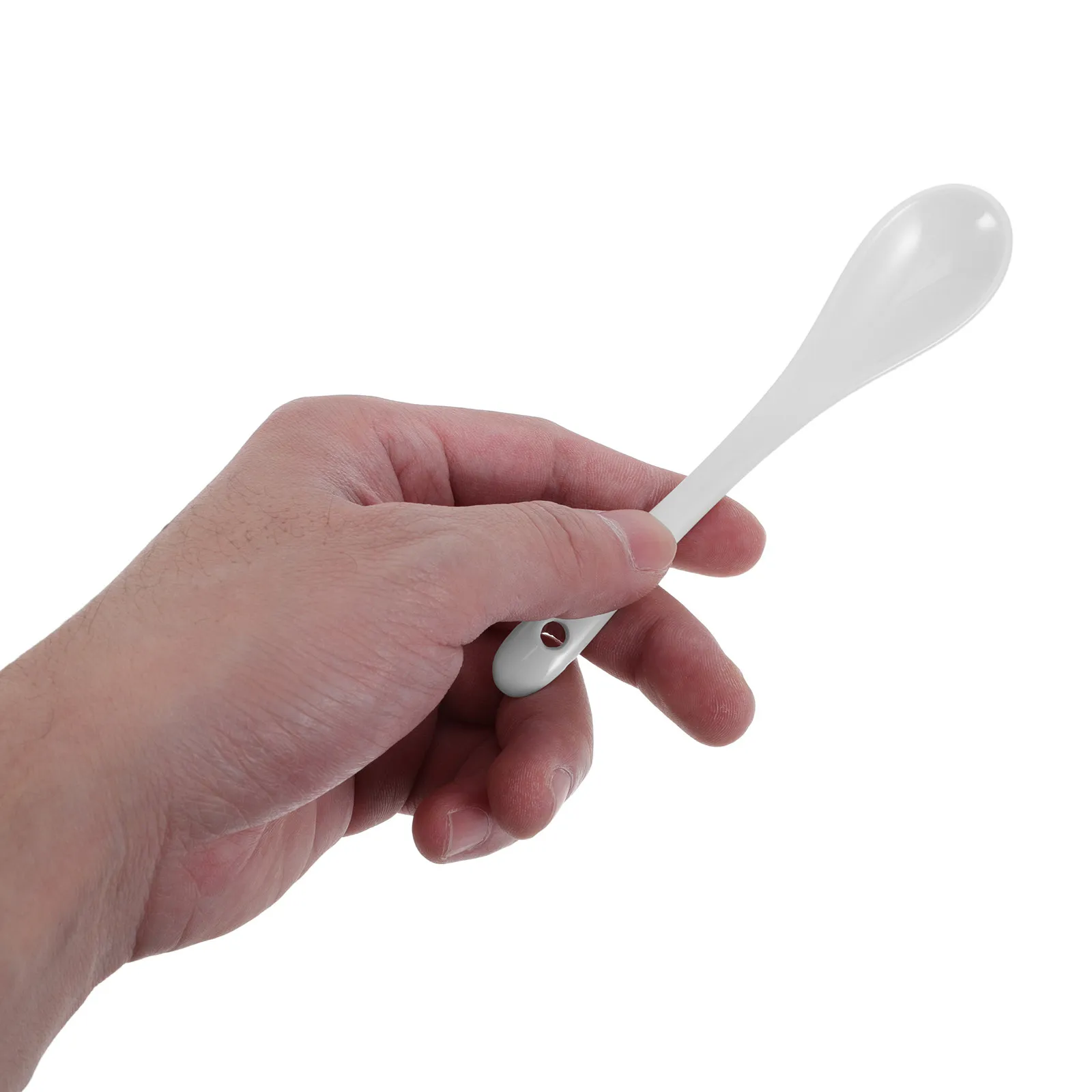 10 Cucharas de Cerámica para Café, Cucharitas Blancas de Mango Largo para Espresso, Té, Salsas, Postres, Miel, Mermelada y Azúcar