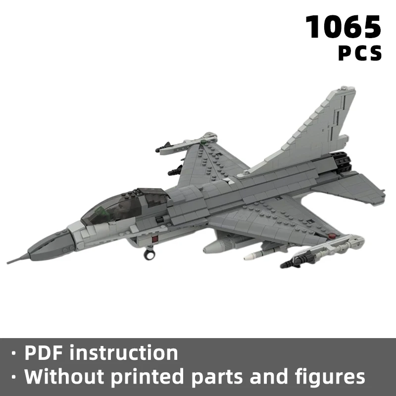 

1:35 scale F-16 F16 fighter jet bricks aircraft model kit blocks military custom plane moc building unique display USAF us usa