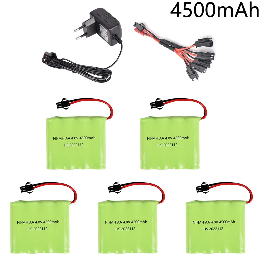 Upgrade to 4500mah 4.8V NI-MH Battery AA For Rc Toys Cars Tanks Robot Boats Guns Ni-MH AA 4.8v Rechargeable Battery Pack