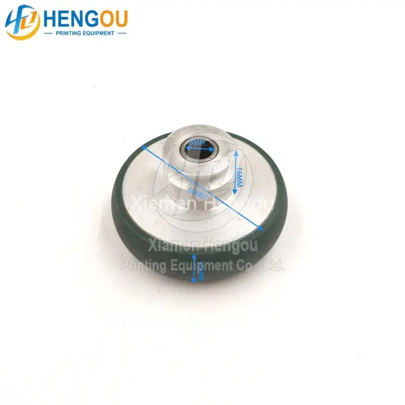 5 шт. резиновое колесо KBA Feed Runner 60x8x16 мм, запасные части KBA, резиновый ролик KBA