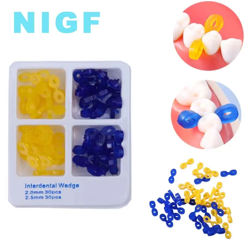 60Pcs Dental Elastische Gummi Befestigungs Keile Matrix Matrizen Dam Verbund Zahn Separator Zahnmedizin Zubehör Werkzeuge