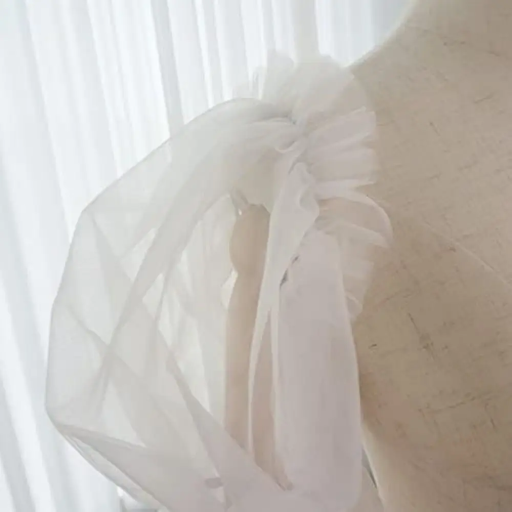 Tulle Material Bridal Gown Sleeves Long Sleeve Solid Color Long Sleeve Cover Decorative Design Romantic Decorative Sleeves