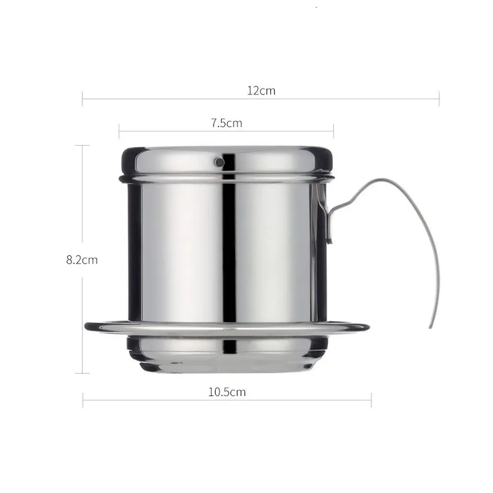 Style Stainless Steel Coffee Drip Pot for Traditional Vietnamese Brewing Method Using Ground Coffee and Hot Water Only