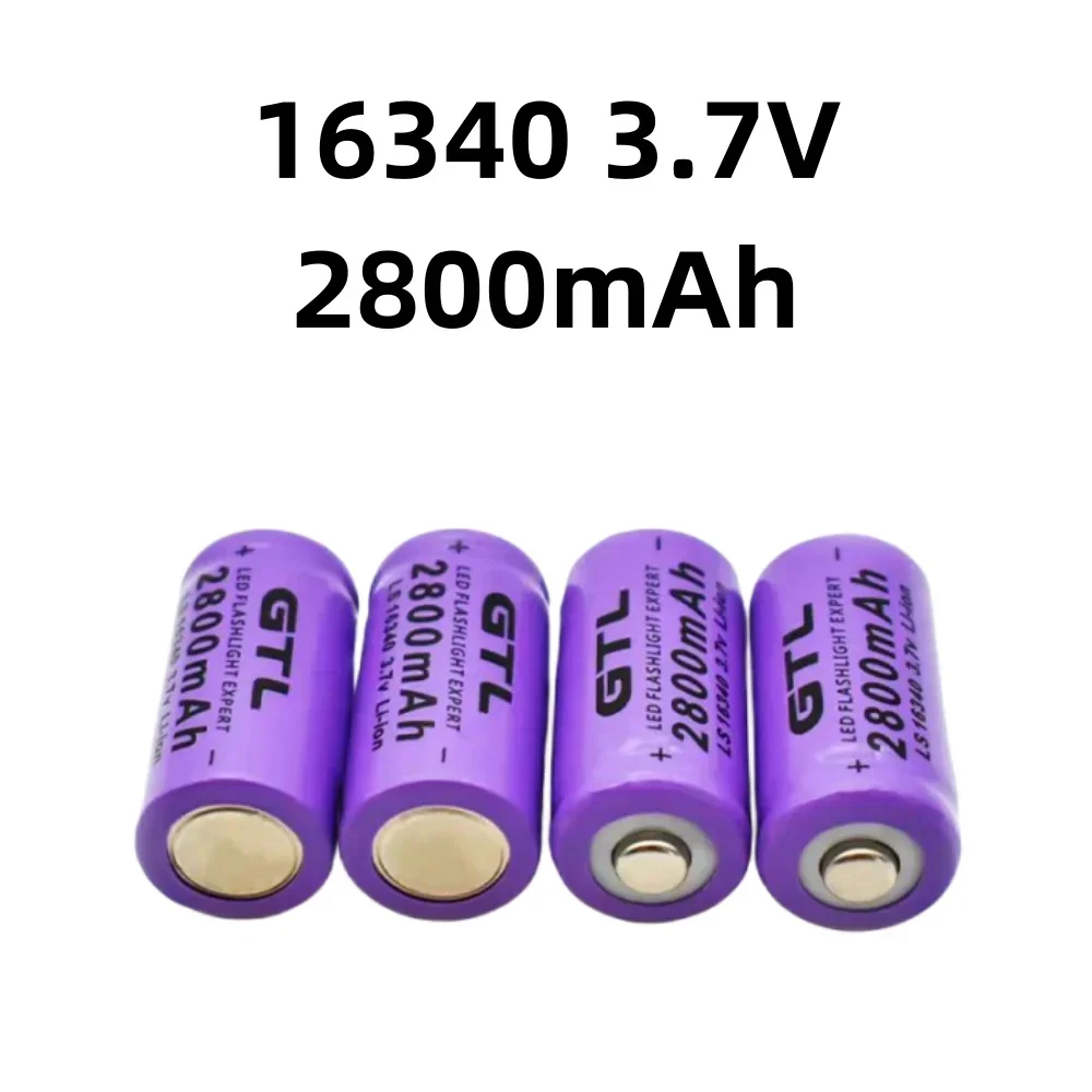 Li-ion 16340 Battery CR123 CR123A Rechargeable Batteries 3.7V 2800mAh for Laser Pen LED Flashlight Camera
