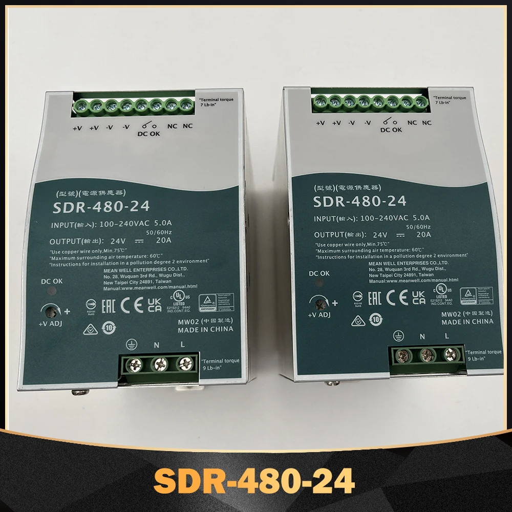 1 PCS 24V 20A 480W Rail Switching Power Supply For MW SDR-480-24