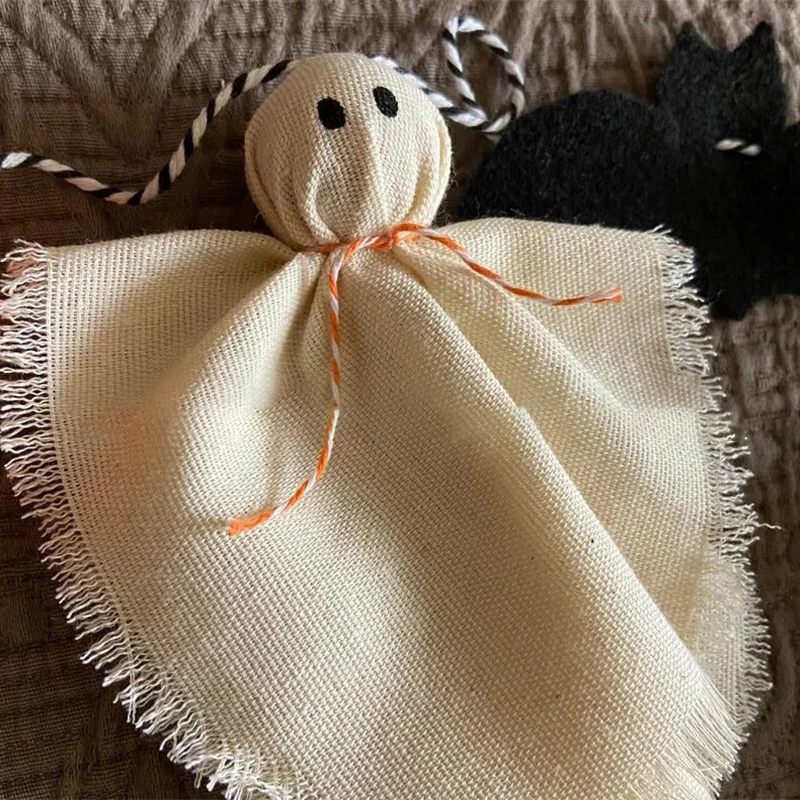 새로운 할로윈 유령 망토 호박 펜던트 패브릭 미니 유령 박쥐 문자열 벽 문 벽난로 테이블 분위기 장식 수공예품 선물