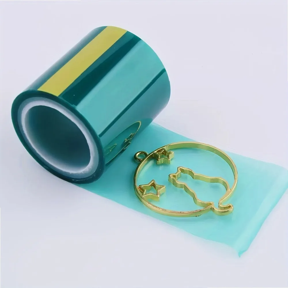High-Temp Green Translucent No Trace Tape 1299.2in x 35mm, Residue-Free Adhesive for Metal Epoxy Mold Craft, Easy Tear
