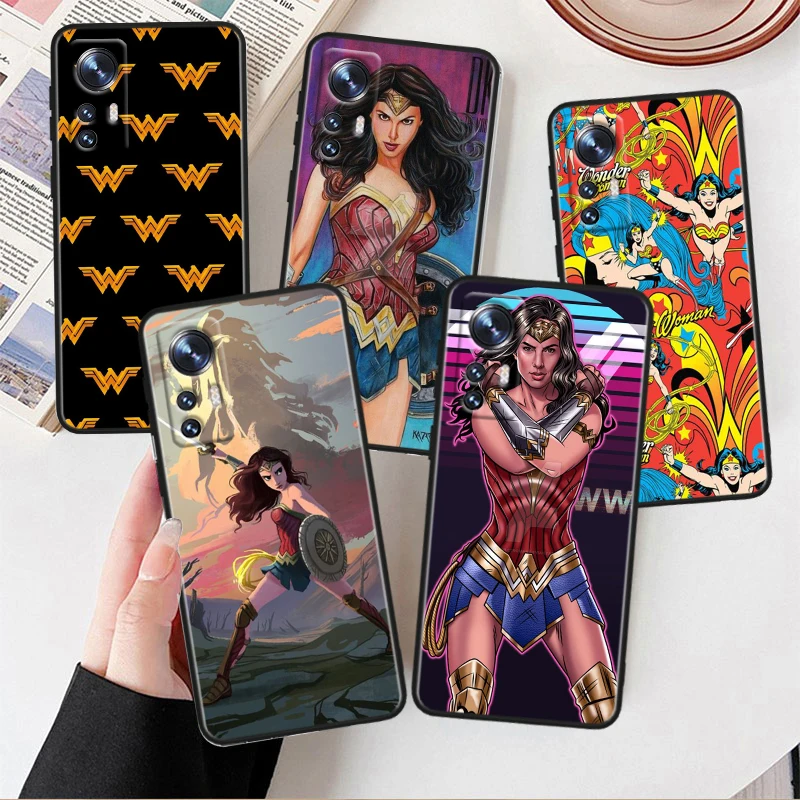 Wonder Cute Woman For Xiaomi Mi 14 13 12T 12S 12X 11i 11X 11T Play HyperCharge Lite Ultra Pro Black Soft Phone Case