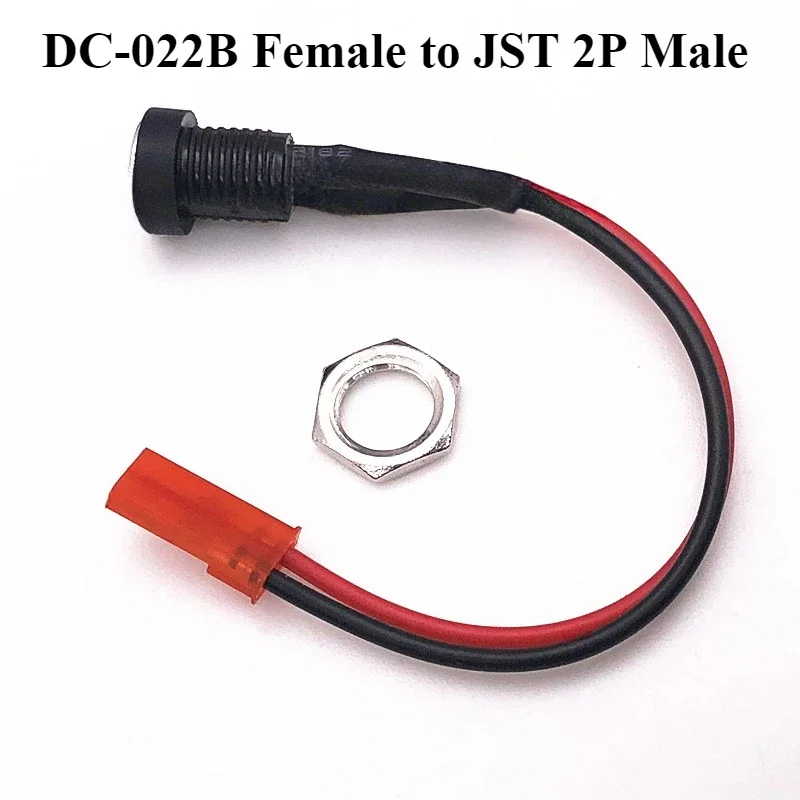 50/100Pcs/lot DC-022B 5.5x2.1/5.5x2.5mm DC Power Female Jack Socket Panel Mount Adapter to JST 2P Male Plug Wire Connector 15CM