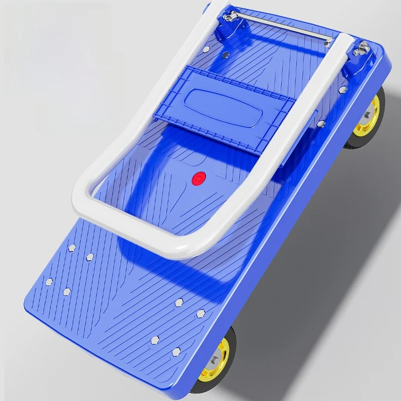 

Portable Hand-Pulled Cargo Cart Moving Vehicle Home Use Storage Organizer Foldable Engineering Plastic Quiet for Dormi