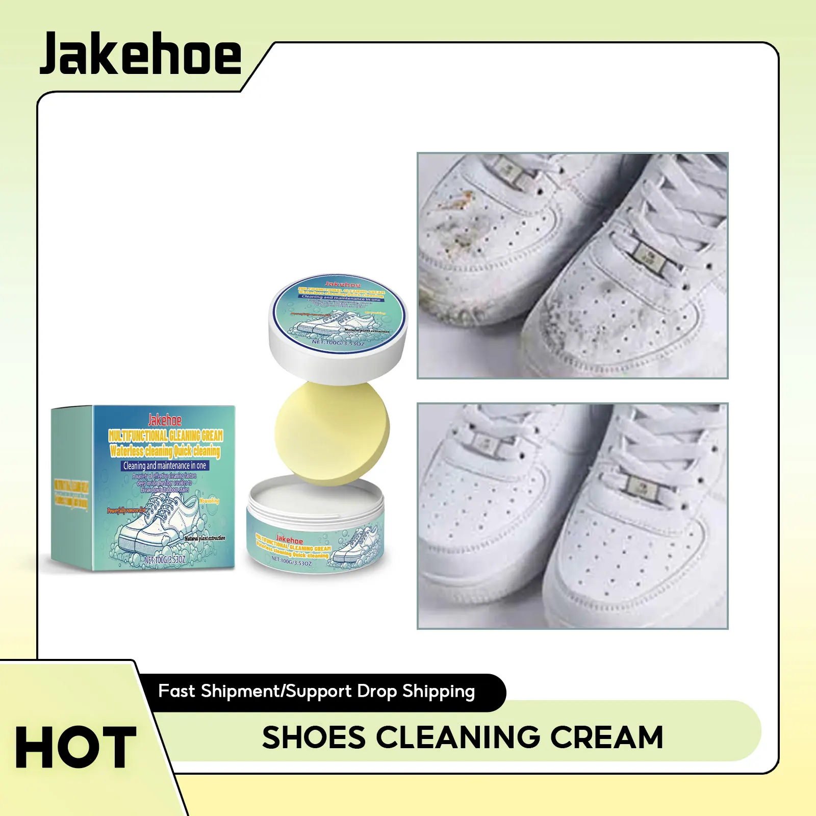 

Shoes Cleaner Cream Whitening Cleansing Shoes Stain Sneaker Dirt Decontamination Shoe Edge Yellowing Remover Sneaker Whitener