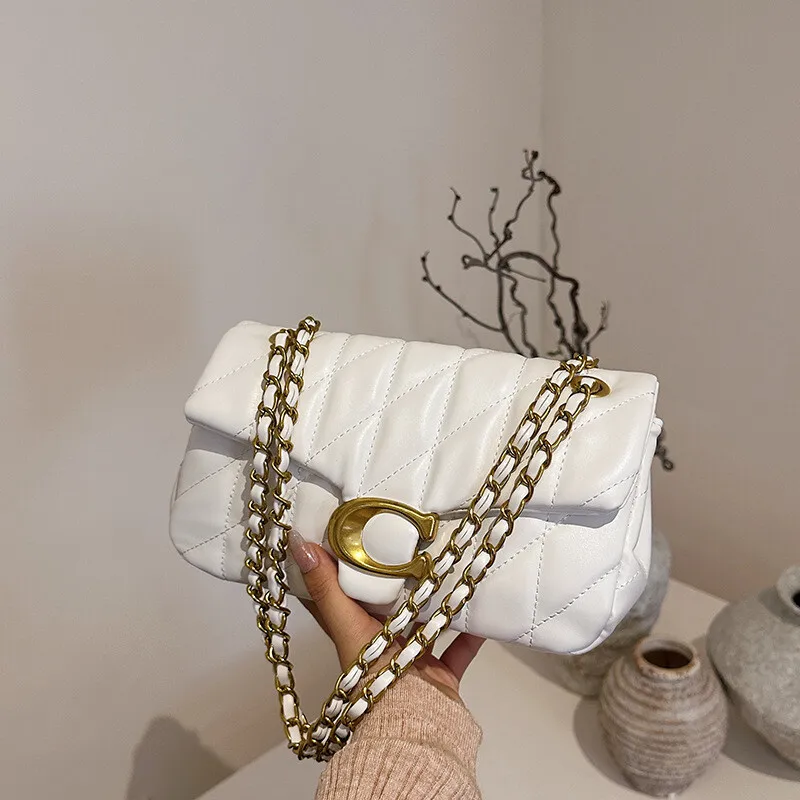 2025 Новый дизайнерский стиль, высококачественные женские маленькие сумки через плечо с цепочкой, стеганая женская сумка через плечо с вышивкой