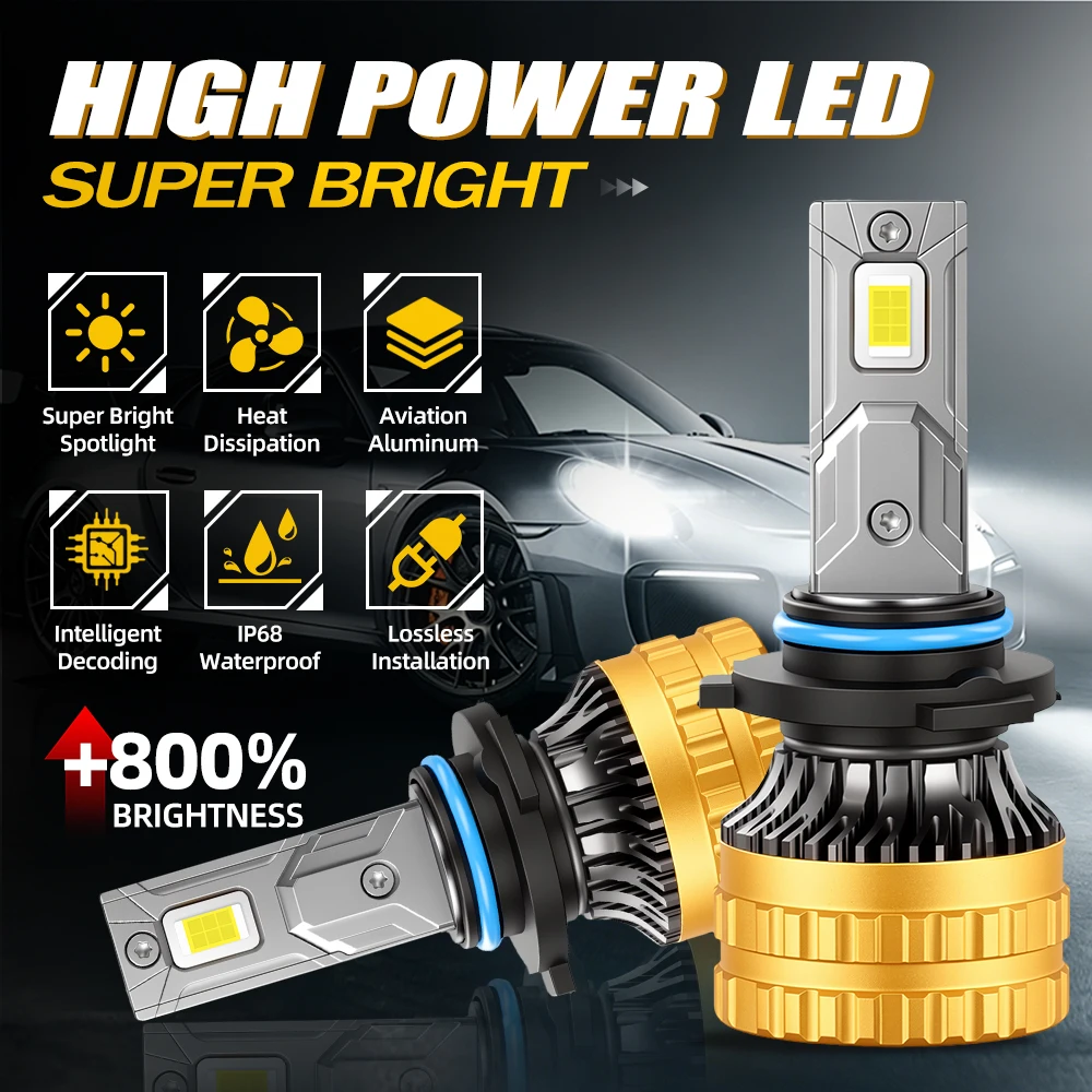 

9006/HB4 LED CANBUS Bulb Super Bright 150W 30000LM 1:1 Halogen Size LED Headlights Auto Diode Lamp 6000K 12V Turbo Headlamps