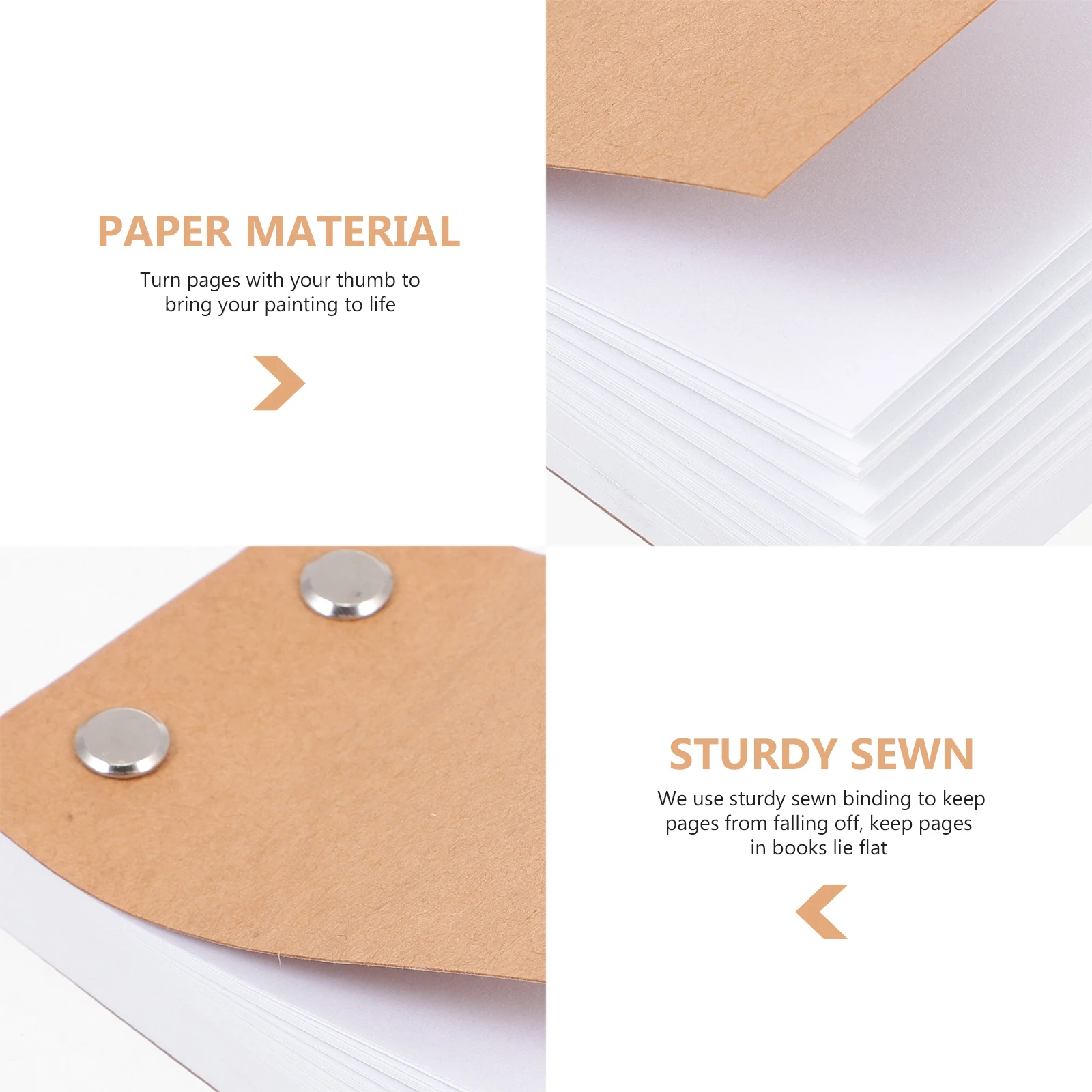 6pcs Flipbook Paper Sewn Binding Drawing Pads Sketch Books For Kids Art Keepsake Household Multi-Function Creative Drawing