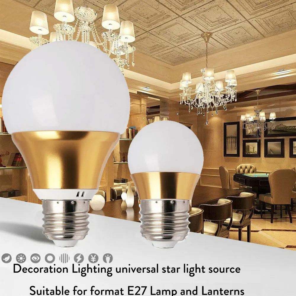 E27 B22 3W 5W 7W 9W Led Bulb Atmosphere Light Socket Led Cool White 220V 240V Plastic Decorative Living Room Holiday Decoration