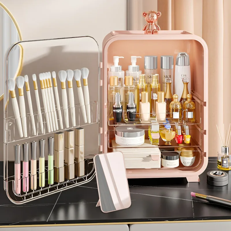 Cosmetics storage box desktop dustproof storage rack lipstick skin care cosmetics storage box